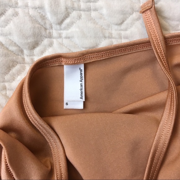 American Apparel Peach Figure Skater Dress Shiny S - Picture 6 of 6
